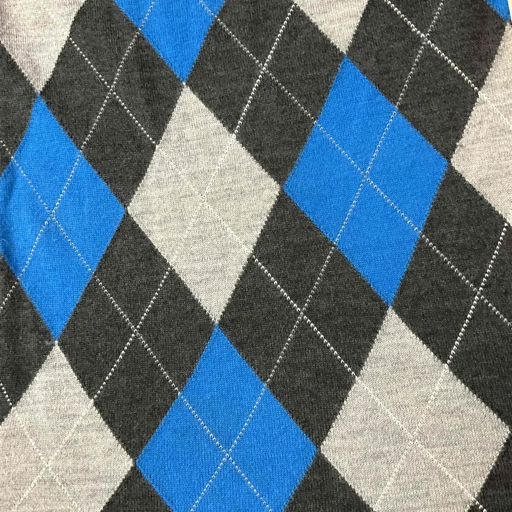 INC Grey Blue Argyle Merino Wool Crewneck Sweater Mens‎ Size XL